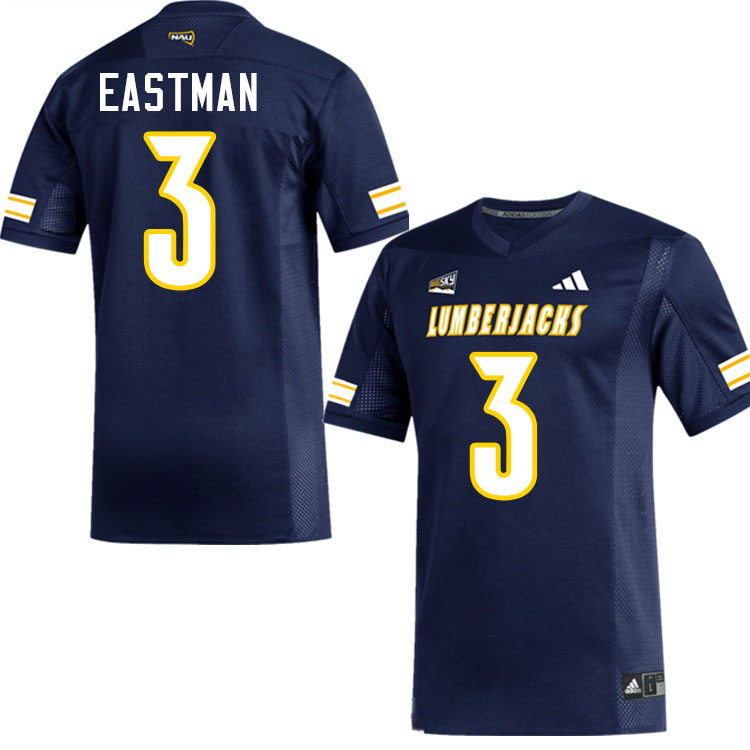 Northern Arizona Lumberjacks #3 Isaiah Eastman College Football Jerseys,Uniforms Stitched-Navy